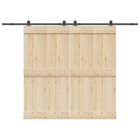 Kit di Binari per Porte Scorrevoli 305 cm Acciaio Nero