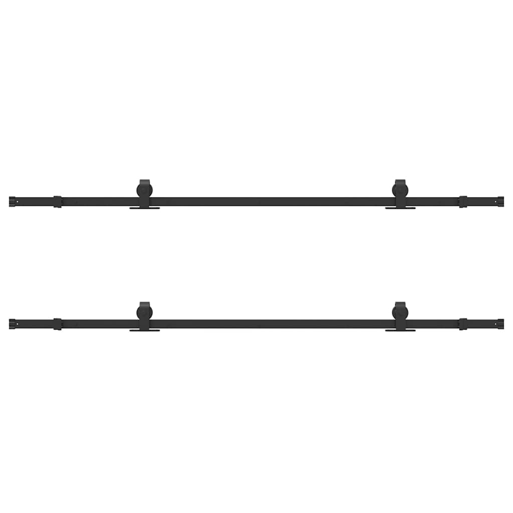 Kit di Binari per Porte Scorrevoli 427 cm Acciaio Nero 3295788