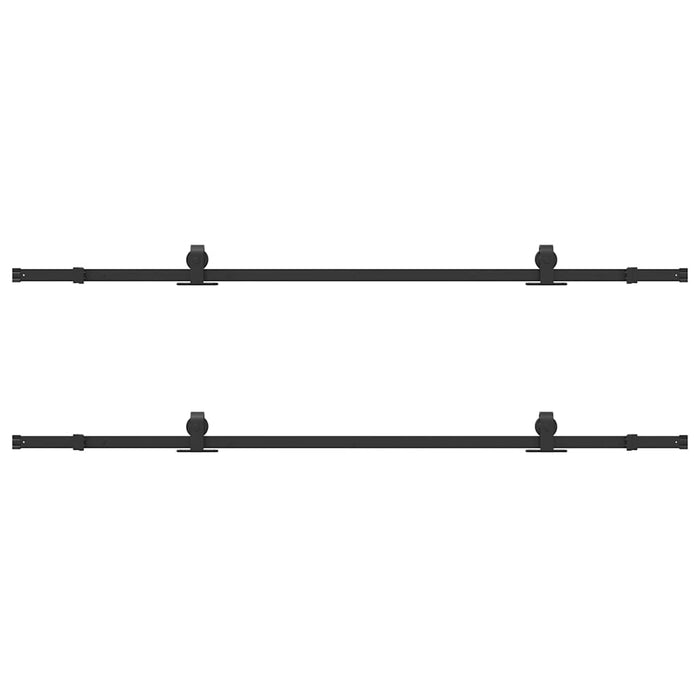 Kit di Binari per Porte Scorrevoli 427 cm Acciaio Nero 3295788