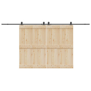 Kit di Binari per Porte Scorrevoli 427 cm Acciaio Nero 3295788