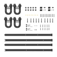 vidaXL Kit di Binari per Porte Scorrevoli 366 cm Acciaio Nero