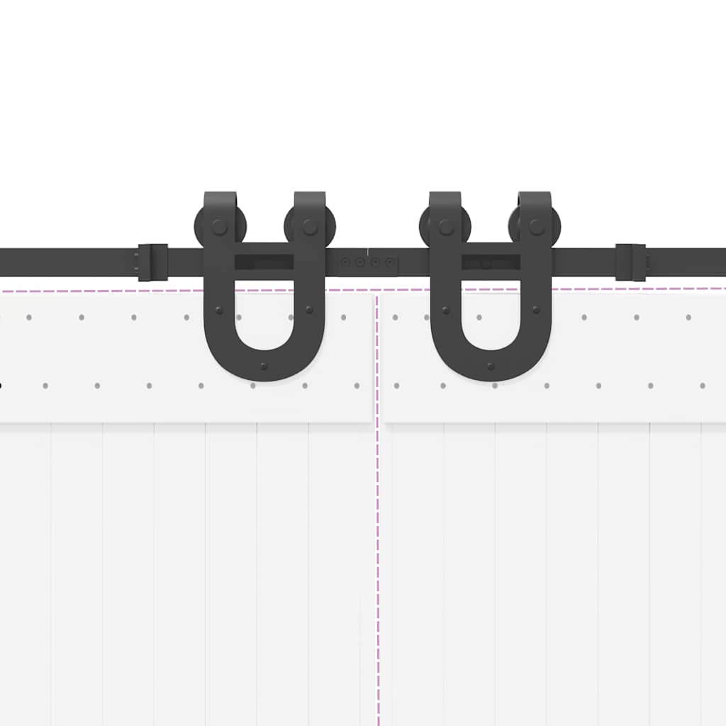 vidaXL Kit di Binari per Porte Scorrevoli 366 cm Acciaio Nero