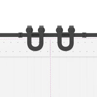 vidaXL Kit di Binari per Porte Scorrevoli 366 cm Acciaio Nero