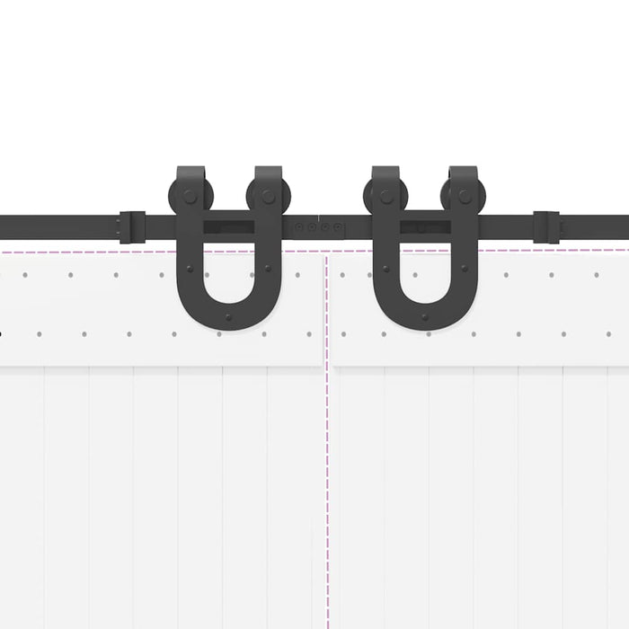 vidaXL Kit di Binari per Porte Scorrevoli 366 cm Acciaio Nero