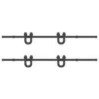 Kit di Binari per Porte Scorrevoli 400 cm Acciaio Nero