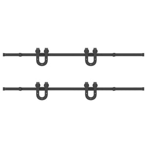 Kit di Binari per Porte Scorrevoli 400 cm Acciaio Nero 3295790