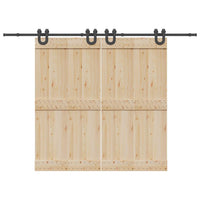 Kit di Binari per Porte Scorrevoli 400 cm Acciaio Nero 3295790