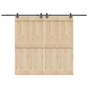 Kit di Binari per Porte Scorrevoli 305 cm Acciaio Nero 3295791