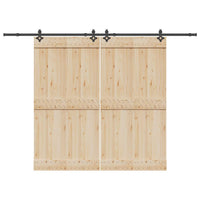 Kit di Binari per Porte Scorrevoli 305 cm Acciaio Nero 3295791