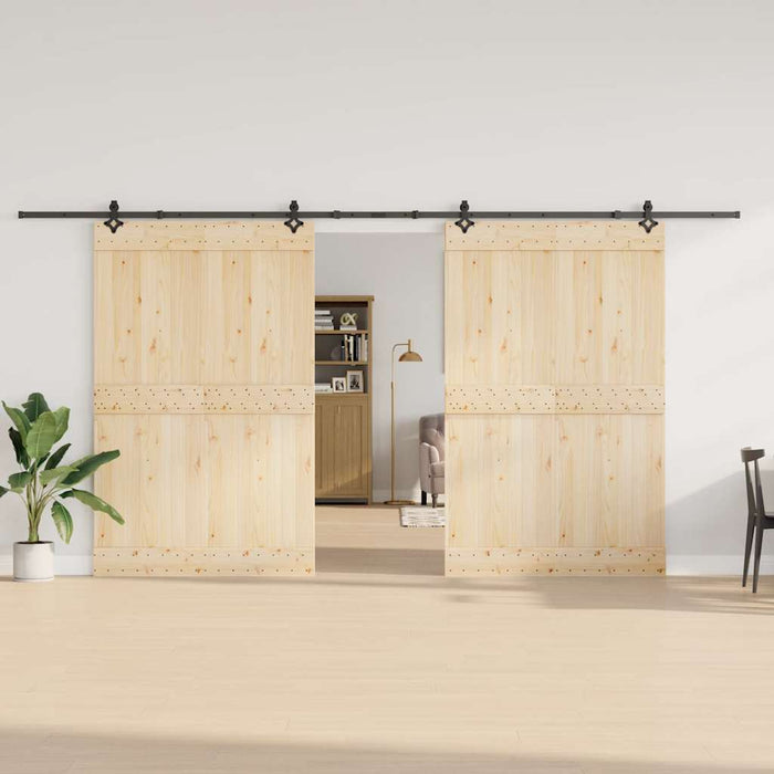 Kit di Binari per Porte Scorrevoli 427 cm Acciaio Nero