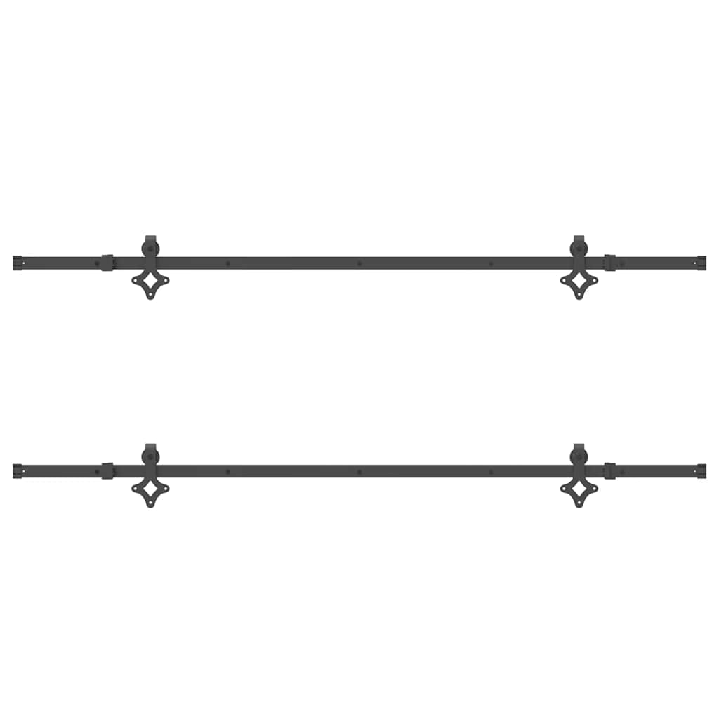 Kit di Binari per Porte Scorrevoli 427 cm Acciaio Nero 3295792