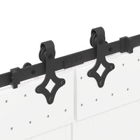 Kit di Binari per Porte Scorrevoli 427 cm Acciaio Nero