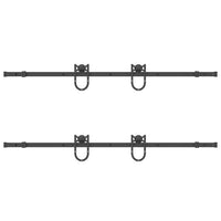 Kit di Binari per Porte Scorrevoli 366 cm Acciaio Nero 3295793