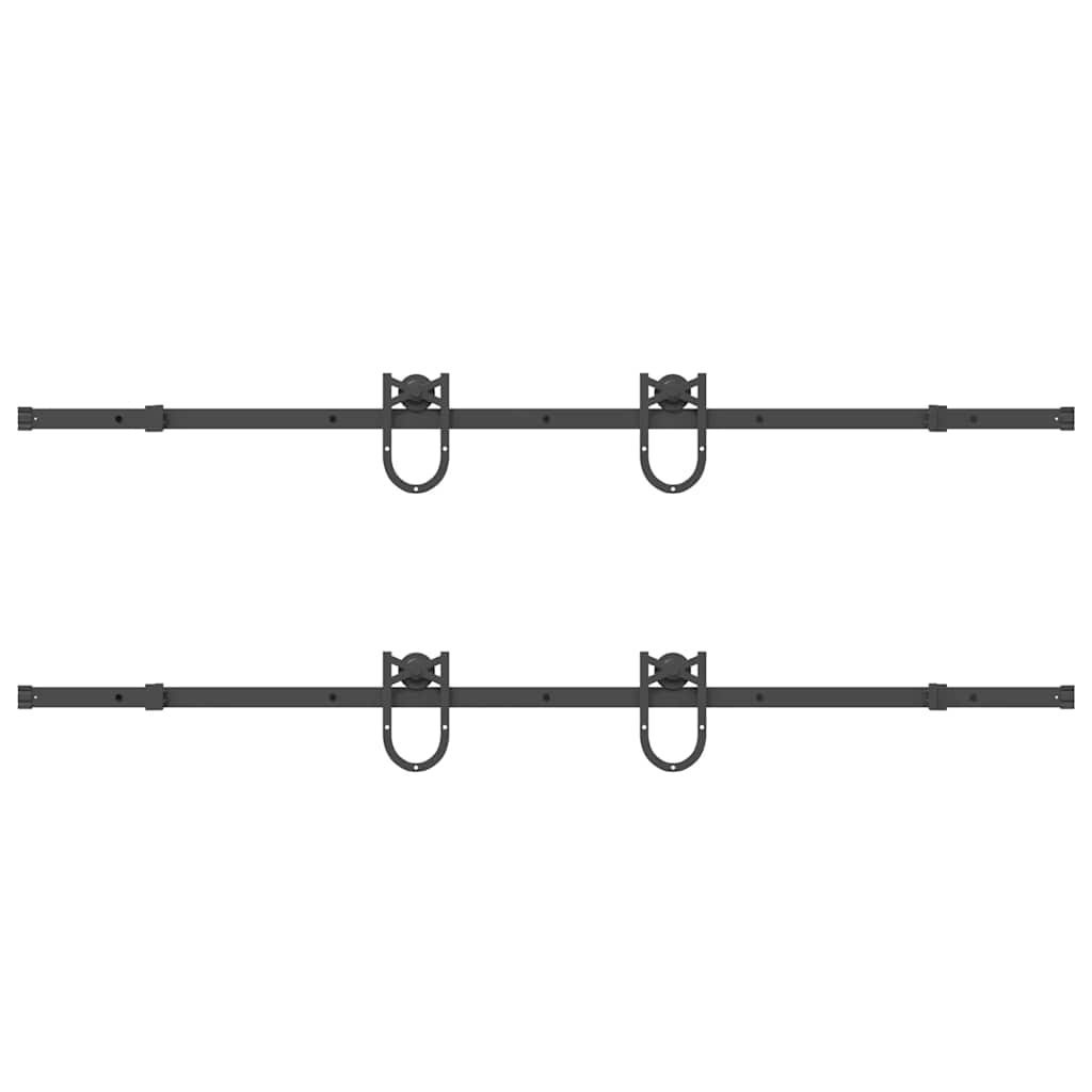 vidaXL Kit di Binari per Porte Scorrevoli 400 cm Acciaio Nero
