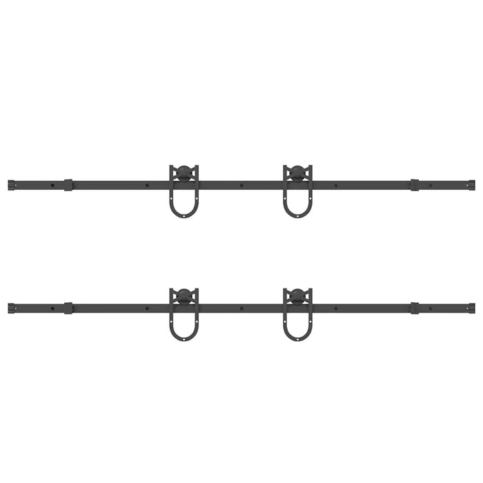 vidaXL Kit di Binari per Porte Scorrevoli 400 cm Acciaio Nero