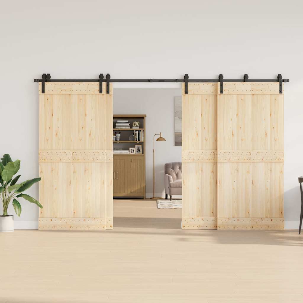 vidaXL Kit di Binari per Porte Scorrevoli 366 cm Acciaio Nero