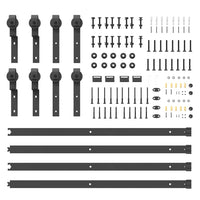 vidaXL Kit di Binari per Porte Scorrevoli 366 cm Acciaio Nero