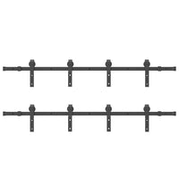 vidaXL Kit di Binari per Porte Scorrevoli 366 cm Acciaio Nero