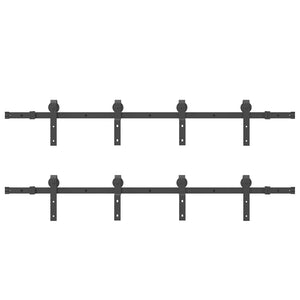 vidaXL Kit di Binari per Porte Scorrevoli 366 cm Acciaio Nero