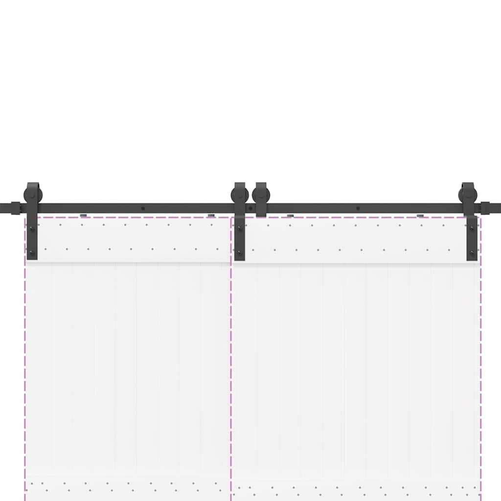 vidaXL Kit di Binari per Porte Scorrevoli 366 cm Acciaio Nero