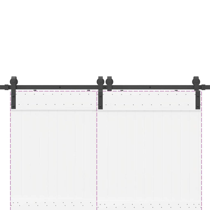 vidaXL Kit di Binari per Porte Scorrevoli 366 cm Acciaio Nero