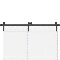 Kit di Binari per Porte Scorrevoli 366 cm Acciaio Nero 3295795