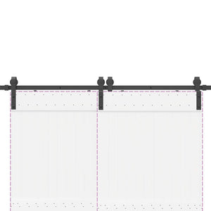 Kit di Binari per Porte Scorrevoli 366 cm Acciaio Nero 3295795