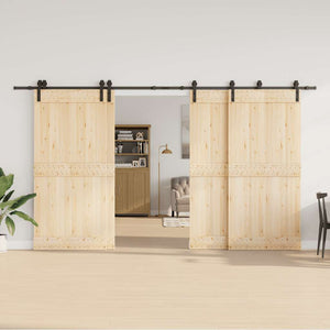 Kit di Binari per Porte Scorrevoli 400 cm Acciaio Nero 3295796