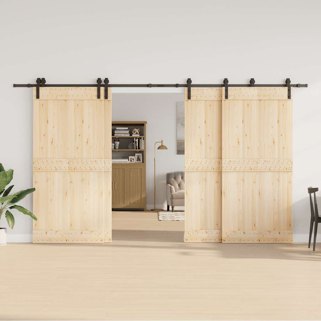 vidaXL Kit di Binari per Porte Scorrevoli 400 cm Acciaio Nero