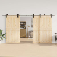 vidaXL Kit di Binari per Porte Scorrevoli 400 cm Acciaio Nero