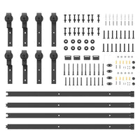 Kit di Binari per Porte Scorrevoli 400 cm Acciaio Nero 3295796