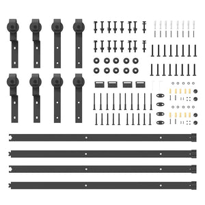 vidaXL Kit di Binari per Porte Scorrevoli 400 cm Acciaio Nero