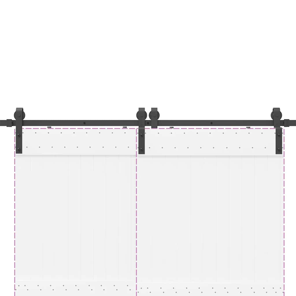 Kit di Binari per Porte Scorrevoli 400 cm Acciaio Nero 3295796