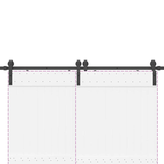 vidaXL Kit di Binari per Porte Scorrevoli 400 cm Acciaio Nero