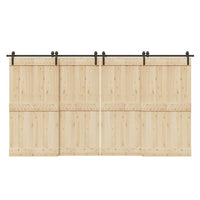 Kit di Binari per Porte Scorrevoli 400 cm Acciaio Nero 3295796