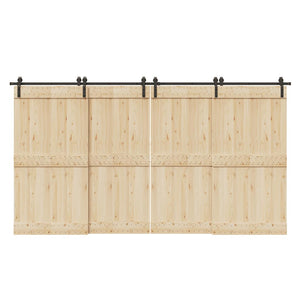 Kit di Binari per Porte Scorrevoli 400 cm Acciaio Nero 3295796