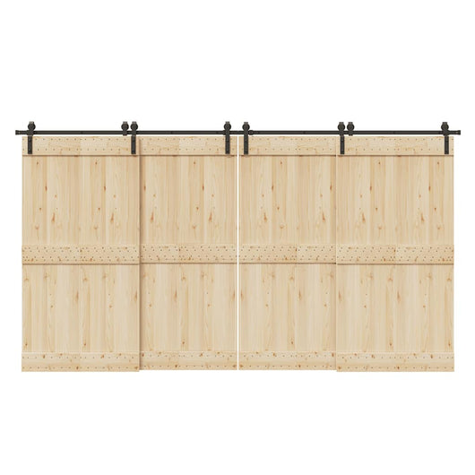 Kit di Binari per Porte Scorrevoli 400 cm Acciaio Nero 3295796