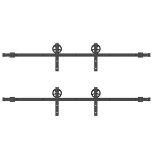 vidaXL Kit di Binari per Porte Scorrevoli 366 cm Acciaio Nero