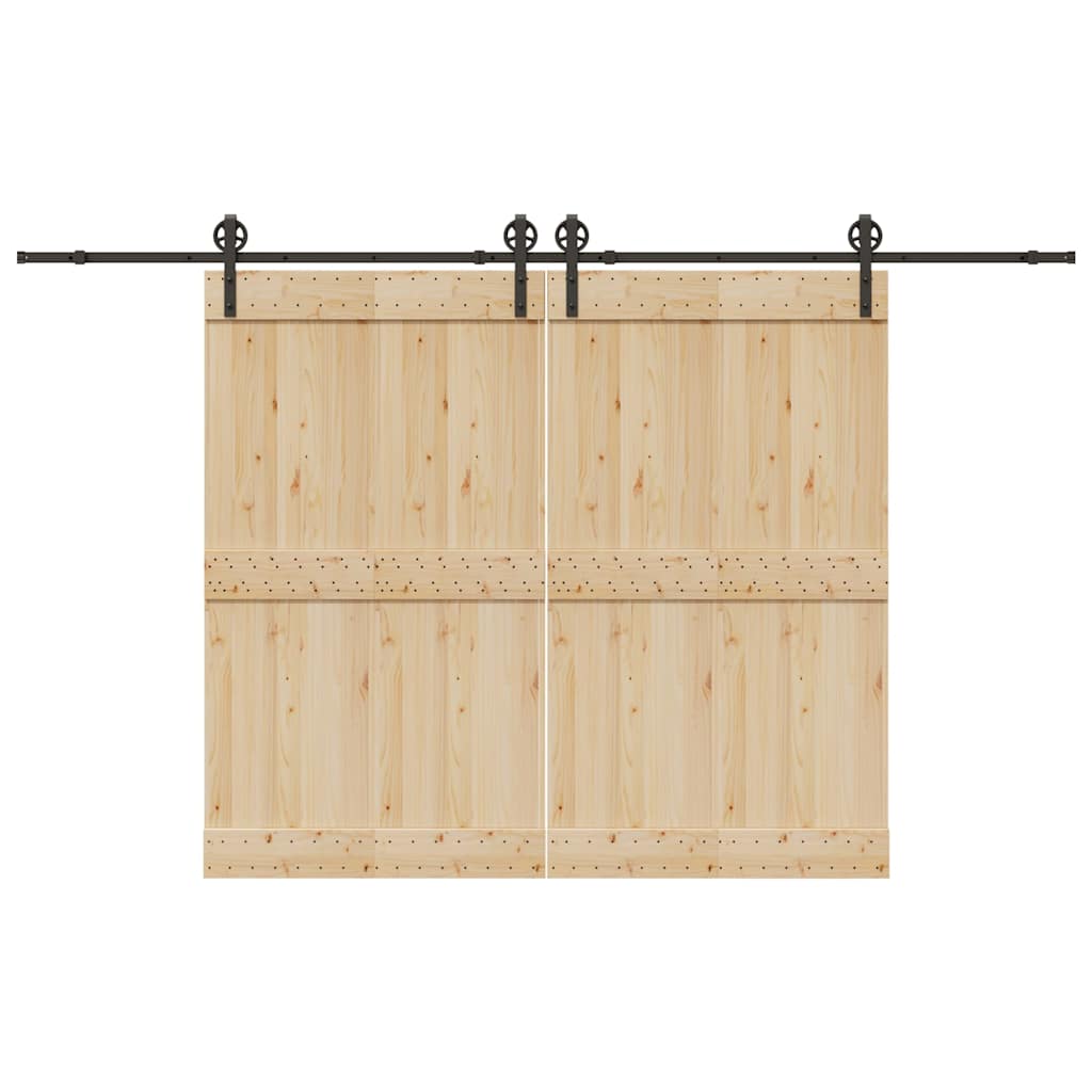 vidaXL Kit di Binari per Porte Scorrevoli 366 cm Acciaio Nero