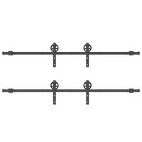 Kit di Binari per Porte Scorrevoli 400 cm Acciaio Nero