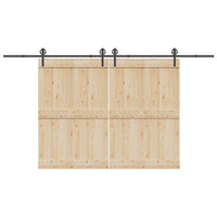 Kit di Binari per Porte Scorrevoli 400 cm Acciaio Nero