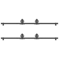 Kit di Binari per Porte Scorrevoli 366 cm Acciaio Nero 3295799