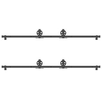 Kit di Binari per Porte Scorrevoli 400 cm Acciaio Nero 3295800