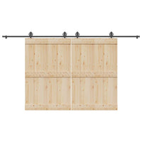 Kit di Binari per Porte Scorrevoli 400 cm Acciaio Nero