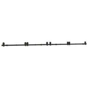 Kit di Binari per Porte Scorrevoli 366 cm Acciaio Nero 3295801