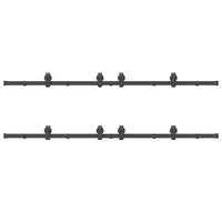 Kit di Binari per Porte Scorrevoli 366 cm Acciaio Nero