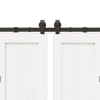 Kit di Binari per Porte Scorrevoli 366 cm Acciaio Nero 3295801