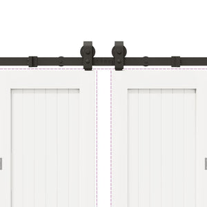 Kit di Binari per Porte Scorrevoli 366 cm Acciaio Nero 3295801