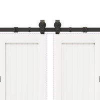 Kit di Binari per Porte Scorrevoli 366 cm Acciaio Nero