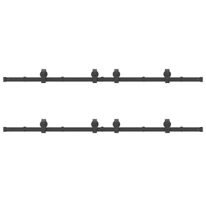 Kit di Binari per Porte Scorrevoli 400 cm Acciaio Nero 3295802